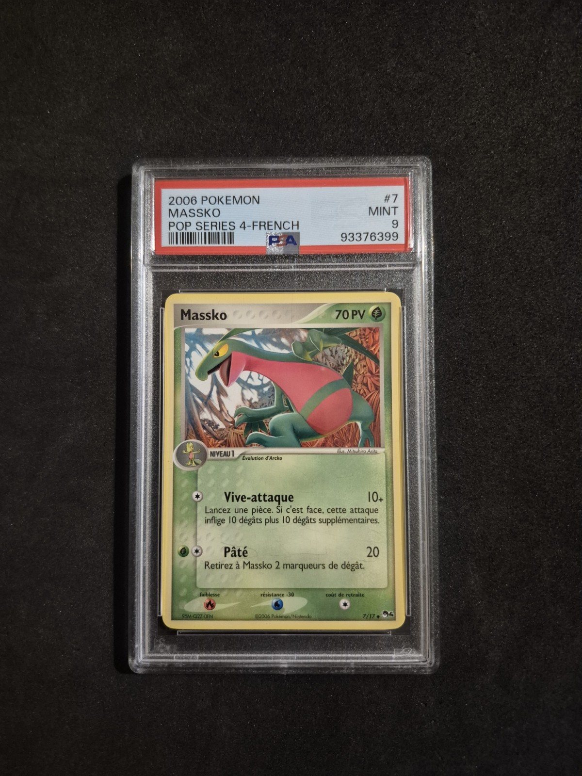 Carte Pokemon Massko Pop Series 4 7/17 PSA 9 2006 FR Pop 4 #7 – Photo 1